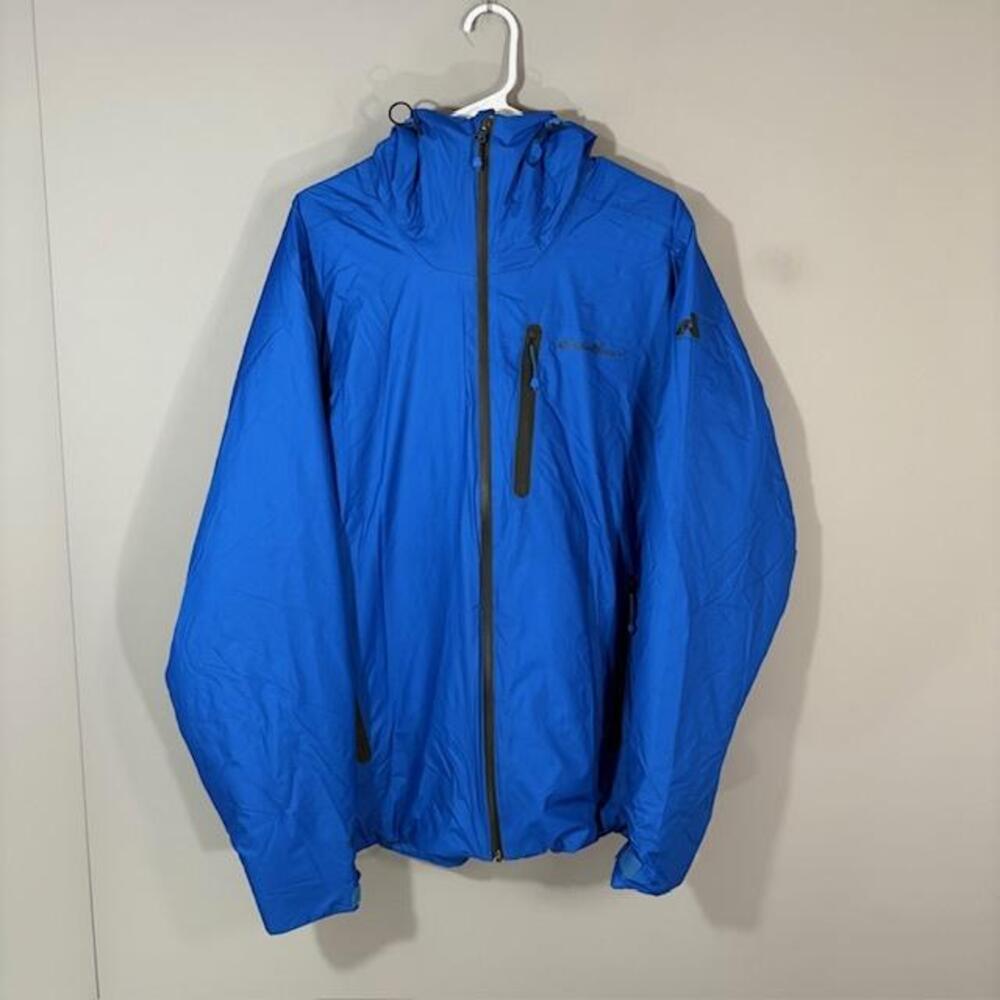 Eddie Bauer First Ascent Jacket Mens Large Blue Hooded Down Puffer Full Zip